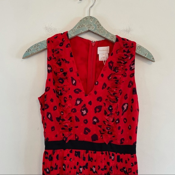 NWT Foxiedox Sassa Leopard Pleat Midi Dress - Picture 3 of 7